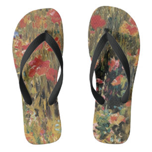Poppies by Robert Vonnoh, Vintage Impressionism Jandals