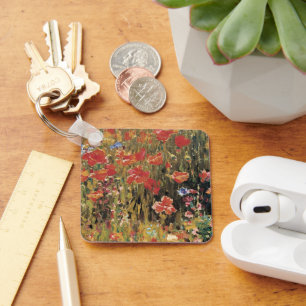 Poppies by Robert Vonnoh, Vintage Impressionism Key Ring