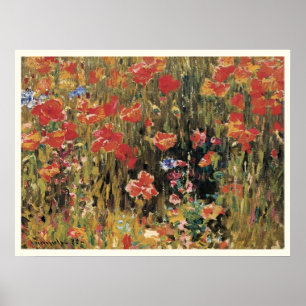 Poppies by Robert Vonnoh, Vintage Impressionism Poster