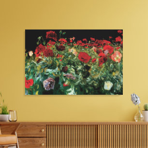 Poppies by Sargent, Vintage Flowers Floral Art Canvas Print