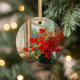 Poppies by the Window   Olga Wisinger-Florian Ceramic Tree Decoration