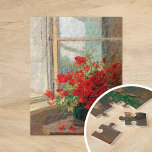 Poppies by the Window | Olga Wisinger-Florian Jigsaw Puzzle<br><div class="desc">A Bouquet of Poppies by the Window | Original artwork by Austrian impressionist painter Olga Wisinger-Florian (1844-1926). The artist is known for her many landscapes and floral still life paintings. This piece depicts a vase of beautiful bright red poppies placed near a sunny window. Use the design tools to add...</div>