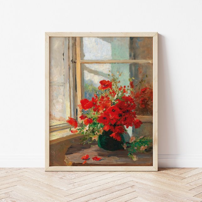 Poppies by the Window | Olga Wisinger-Florian Poster (Creator Uploaded)