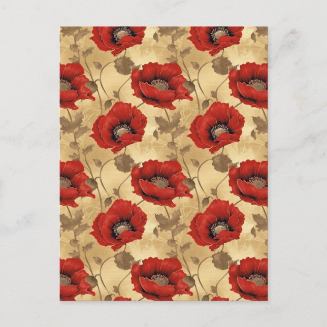 Poppies Chiyogami  Postcard (Front)