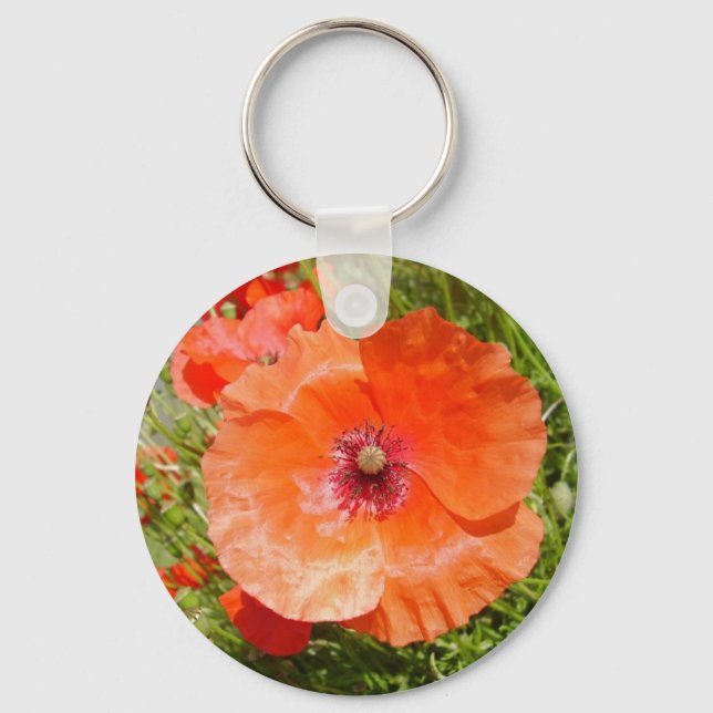 Poppies - Coquelicots Key Ring (Front)