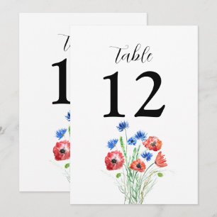Poppies Cornflowers Floral Rustic Wedding Invitation