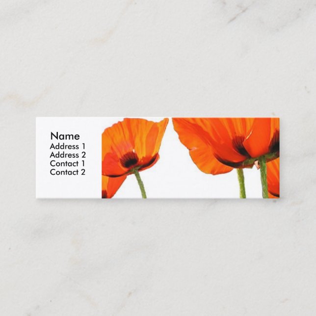 Poppies Customisable Profile Card (Front)