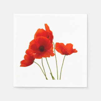 "Poppies" design paper napkins