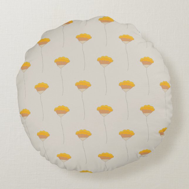Poppies field  round cushion (Back)
