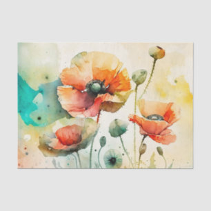 POPPIES floral decoupage paper