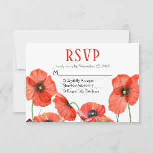 Poppies Floral RSVP Wedding Response