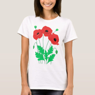 Poppies flowers Cute floral pattern T-Shirt