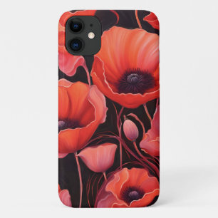 Poppies flowers on a dark background Case-Mate iPhone case