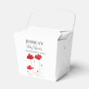 Poppies Flowers Poppy Baby Shower Wildflower girl Favour Box