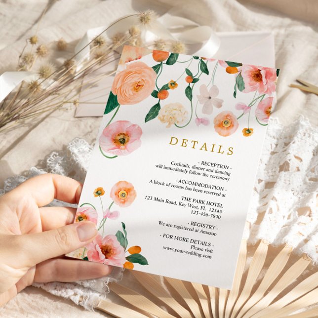 Poppies Flowers Wedding Details Enclosure (Creator Uploaded)