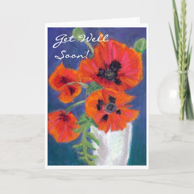 'Poppies' Get Well Card (Front)