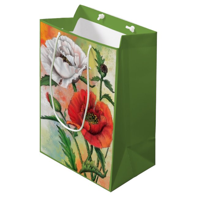 Poppies Gift Bag (Front Angled)