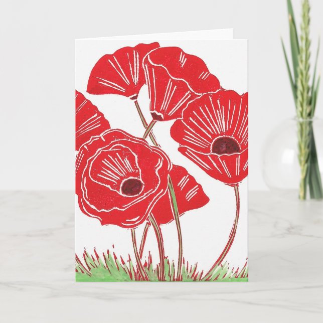 Poppies Greeting Card (Front)