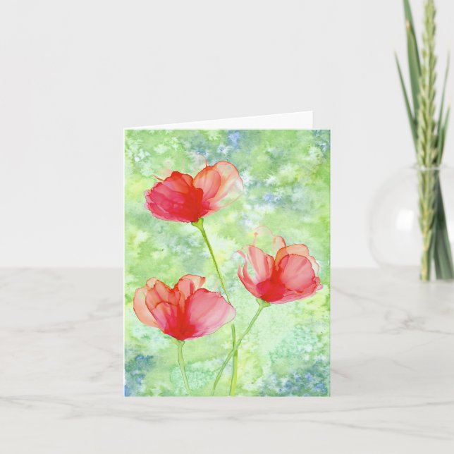 Poppies Greeting Card (Front)