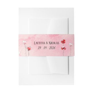 "Poppies" Headband Invitation Belly Band