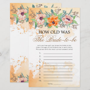 Poppies how old was the bride-to-be game