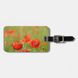 Poppies in a poppy field luggage tag