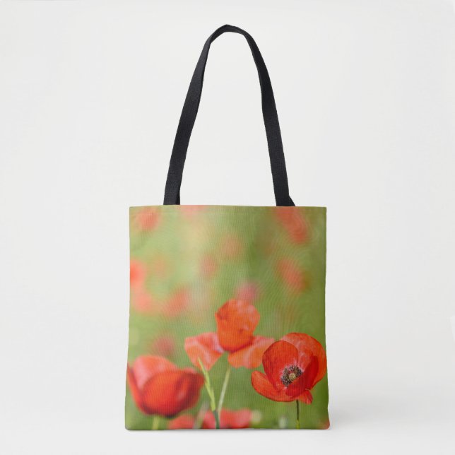 Poppies in a poppy field tote bag (Front)