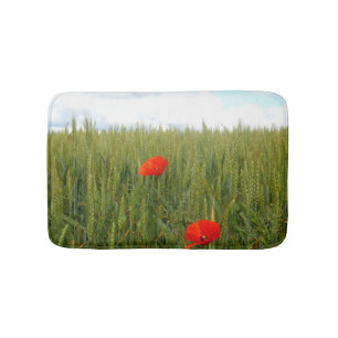Poppies in a Wheat Field Bath Mat