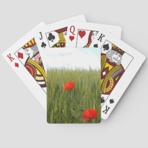 Poppies in a Wheat Field Classic Playing Cards