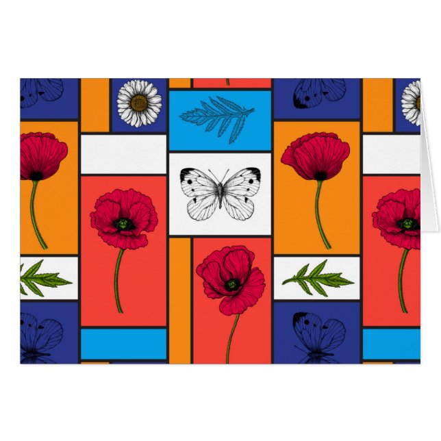 Poppies in colourful boxes (Front Horizontal)