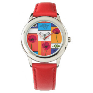 Poppies in colourful boxes watch