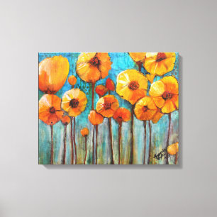 Poppies in Fall Canvas Print