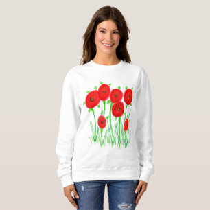Poppies in Red Sweatshirt