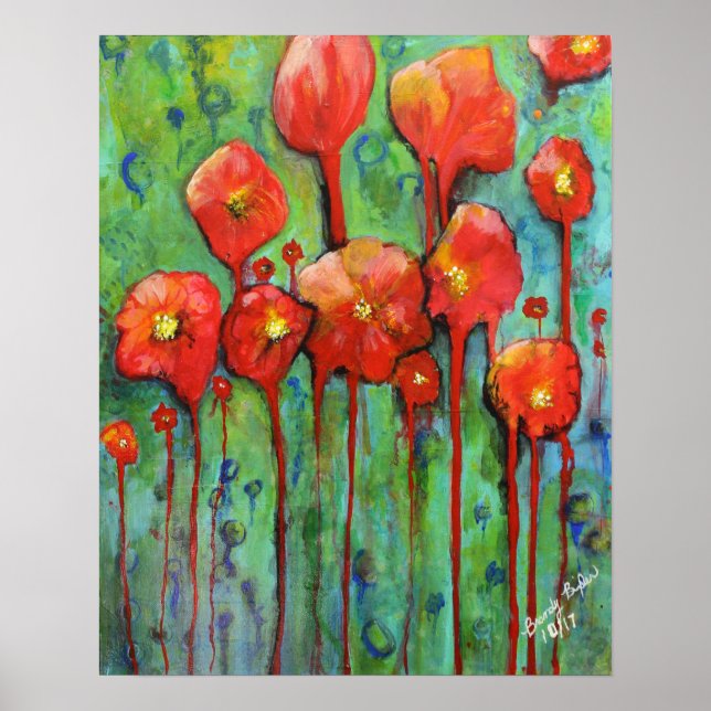 Poppies in Spring Poster (Front)