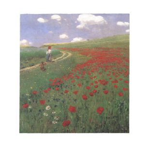 Poppies in the Field SZINYEI MERSE, Pál red flower Notepad