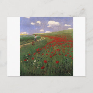 Poppies in the Field SZINYEI MERSE, Pál red flower Postcard
