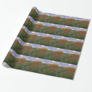 Poppies in the Field SZINYEI MERSE, Pál red flower Wrapping Paper