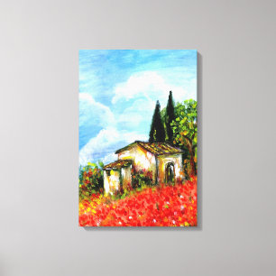 POPPIES IN TUSCANY CANVAS PRINT