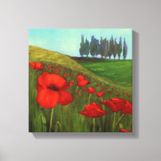 Poppies in Tuscany, Italy I Canvas Print