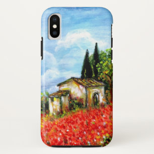 POPPIES IN TUSCANY / Landscape with Flower Fields iPhone XS Case