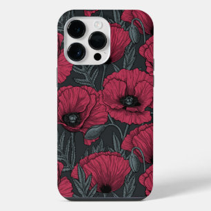 Poppies in Viva Magenta iPhone 14 Pro Max Case