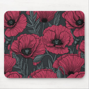 Poppies in Viva Magenta Mouse Pad