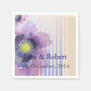 Poppies In Watercolor Wedding Napkin