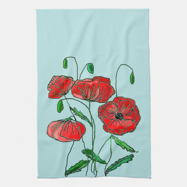 Poppies Kitchen Towel (Vertical)