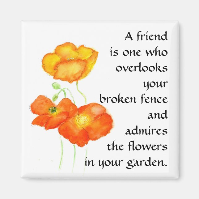 Poppies Magnet - Friendship (Front)