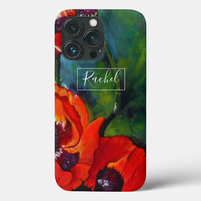 Poppies Name Floral Art Case-Mate iPhone Case (Back)