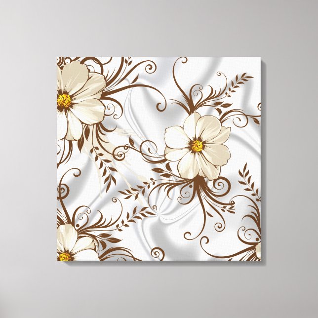 Poppies on Satin Stretched Canvas Print (Front)