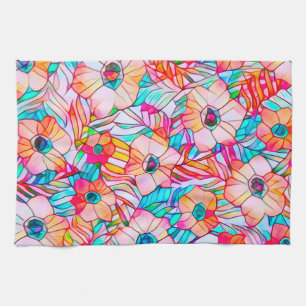 Poppies & Palm Fronds Tea Towel