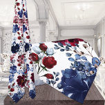 Poppies & Peonies Red White & Blue Wedding  Tie<br><div class="desc">A luxury watercolor painted red,  white & blue,  burgundy navy wedding neck tie featuring navy blue and burgundy poppies and peonies in a delightful garden. This navy blue and burgundy wedding floral neck tie is suitable for any occasion including the 4th of July.</div>