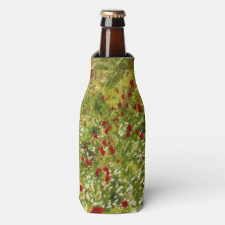 Poppies Pointillism Style Abstract Art Bottle Cooler